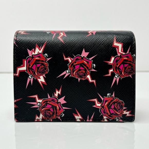 Prada Saffiano ‘Frankenstein Rose’ Limited Edition Bi-fold Wallet - Picture 4 of 12